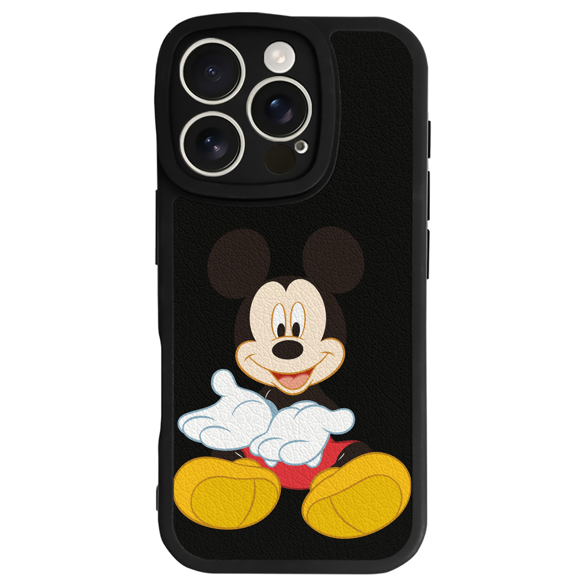 （画像用） ミッキーマウス Mickey Mouse 【iPhone 16シリーズ対応】シリコンスマホケース（レザー調） 材質：シリコン
